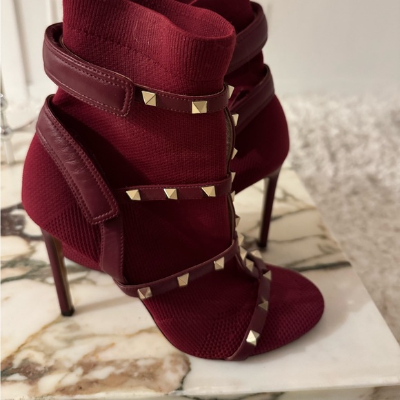 Burgundy, Valentino, heeled boots - Picture 2 of 4